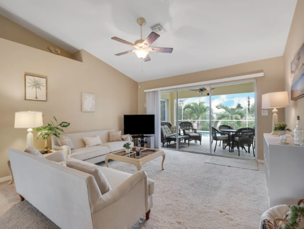 Waterfront Retreat in Northeast Cape Coral Three Bedroom with Private Pool